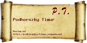 Podhorszky Timur névjegykártya